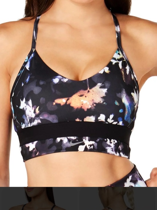 Nike Other - Nike Floral Print Strappy Sports Bra Black/multi-color Women’s Medium